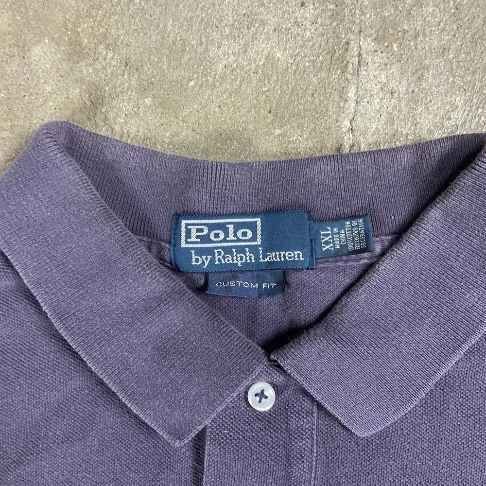 Vintage 90s Polo Ralph Lauren Polo Shirt Size XXL Navy Blue Custom Fit Red Pony